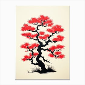 Bonsai Tree Chinese Vintage Poster Canvas Print