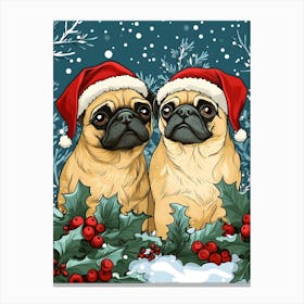 Christmas Pugs 9 Canvas Print