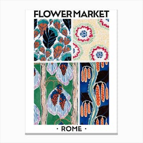 Flower Market Rome Eugene Seguy Vintage Botanical Canvas Print