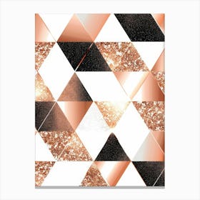 Gold And Black Geometric Pattern Canvas Print