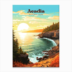 Acadia National Park Maine USA United States Travel Art Canvas Print