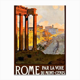 Rome Par La Voie Du Mont-Cenis Retro Vintage Poster Canvas Print