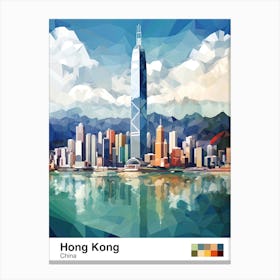 Hong Kong, China, Geometric Illustration 2 Poster Canvas Print
