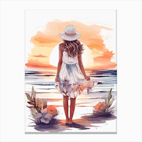 Beach Sunset Art Print Canvas Print