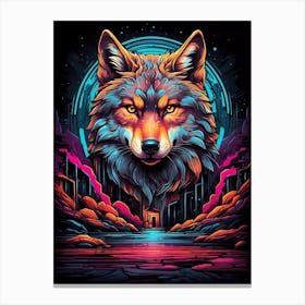 Psychedelic Wolf 9 Canvas Print