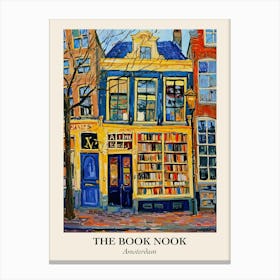 Amsterdam Book Nook Bookshop 3 Poster Canvas Print