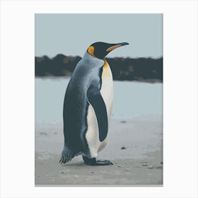 King Penguin Floreana Island Minimalist Illustration 2 Canvas Print