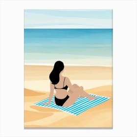 Woman Relaxing On The Beach 2 Canvas Print