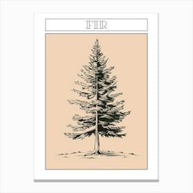 Fir Tree Minimalistic Drawing 2 Poster Canvas Print
