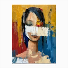 Woman With A Face Canvas Print