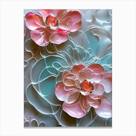 Pink Acrylic Flower Art Canvas Print