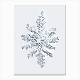 Fernlike Stellar Dendrites, Snowflakes, Marker Art 2 Canvas Print
