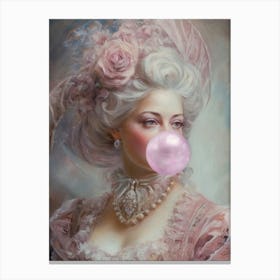 Lady Blowing A Bubble 1 Canvas Print