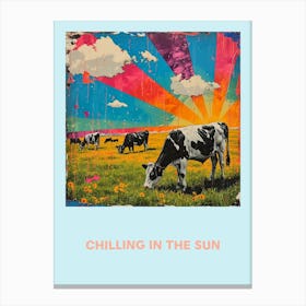 Chilling In The Sun Cow Poster Canvas Print