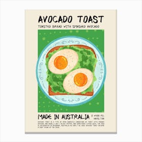 Avocado Toast Green Canvas Print