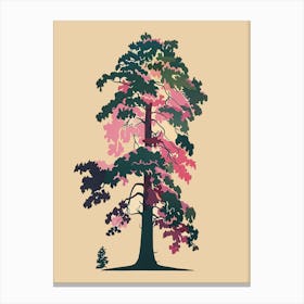 Balsam Tree Colourful Illustration 2 Canvas Print