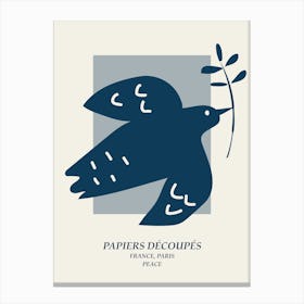 Peace Dove Bird, Matisse Picasso style, Mid century modern, Minimalist retro print Canvas Print