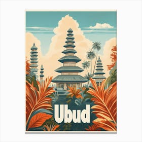 Aihrgdesign A Classic 1960s Travel Poster For Ubud Canvas Print