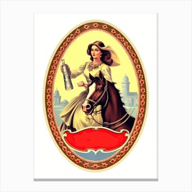 1950w Vintage Cowgirl Label 3 Canvas Print