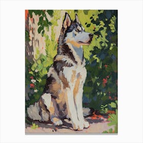 Siberian Husky Acrylic Painting 2 Canvas Print