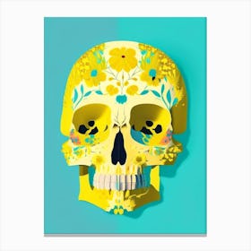 Skull With Floral Patterns Yellow Paul Klee Canvas Print