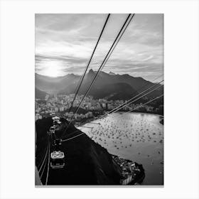 Views From The Sugar Loaf In Rio   Cable Car Canvas Print