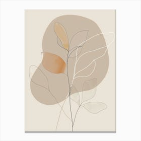 Rome Botanical Garden Boho Line Art Canvas Print