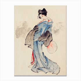 Woman, Full Length Portrait, Katsushika Hokusai Canvas Print