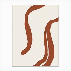 Soft Terracotta Lines 01 Canvas Print