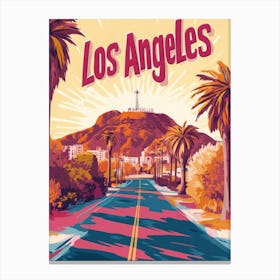 Aihrgdesign A Vintage Travel Poster Of Los Angeles Featuring 1 Canvas Print