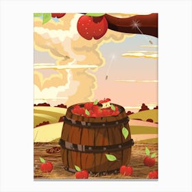 Late Summer Apple Barrel Canvas Print