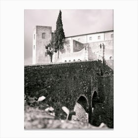 Castle of Melfi, Basilicata, Italy | Black and White Photography Canvas Print