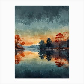 Sunset On The Lake 3 Canvas Print