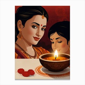 Diwali Greeting Card 1 Canvas Print