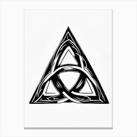 Triquetra, Symbol, Third Eye Simple Black & White Illustration 5 Canvas Print