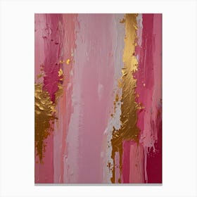 Gold And Pink Abstract Painting 1 Canvas Print