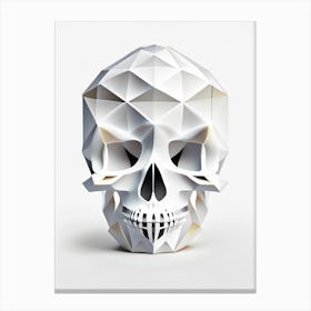 Skull With Geometric 2 Designs Kawaii Canvas Print