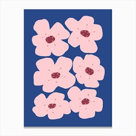 Cherry Blossoms Blue Canvas Print