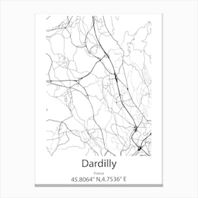 Dardilly,France Minimalist Map Canvas Print