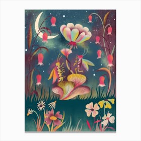 Fairytale Forest Moonlight Bugs Canvas Print