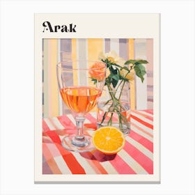 Arak Retro Cocktail Poster Canvas Print
