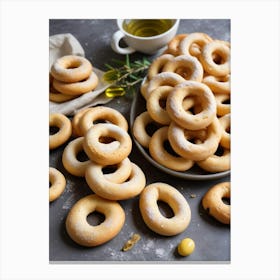 Bagels On A Plate Canvas Print