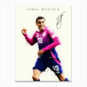 Jamal Musiala Watercolor Signature Canvas Print