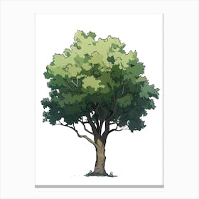 Pecan Tree Pixel Illustration 2 Canvas Print