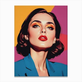 Woman Portrait In The Style Of Pop Art (50) Canvas Print
