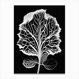 Lettuce Leaf Linocut 1 Canvas Print