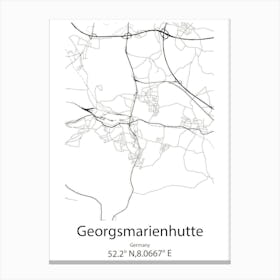 Georgsmarienhutte,Germany Minimalist Map Canvas Print