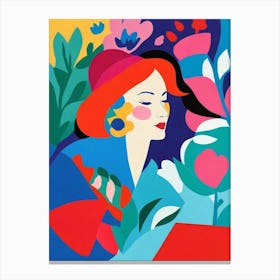 Woman With Flowers 1 Canvas Print