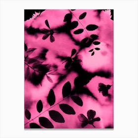 Black and Pink Leaf Dreams Canvas Print