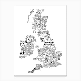 British Food Map Canvas Print